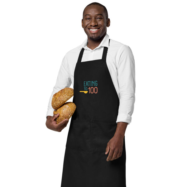 “Eating to 100” Organic Cotton Apron - Image 3