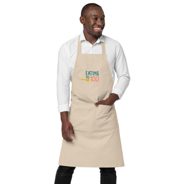 “Eating to 100” Organic Cotton Apron - Image 5