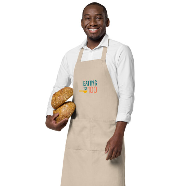 “Eating to 100” Organic Cotton Apron - Image 7