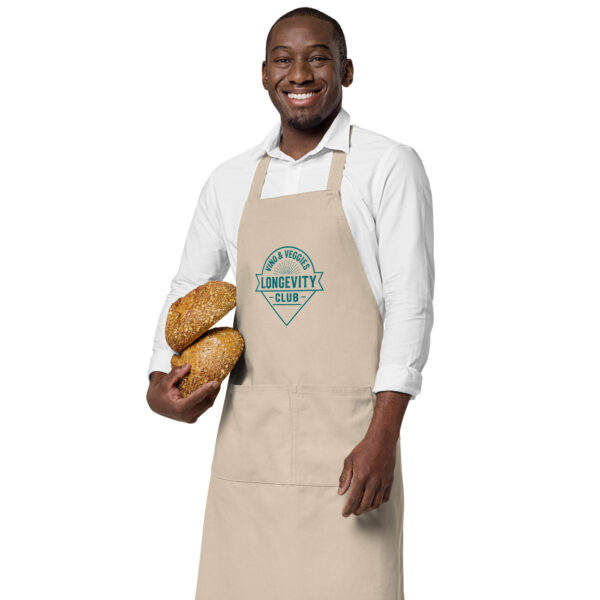 “Vino & Veggies” Longevity Club Apron – Organic Cotton - Image 3