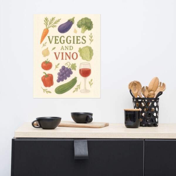 Veggies & Vino Art Print – 16×20 Poster